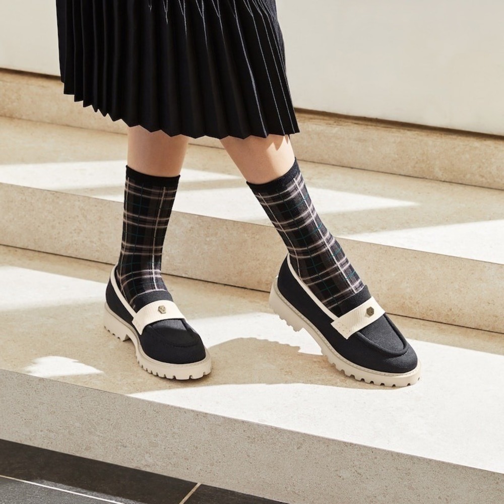 VIVAIA Round-Toe Platform Chunky Heel Loafers Black Slip On Shoes EU/38.5 US/7.5